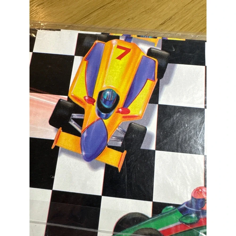 Vintage American Greetings Race Car Gift Wrap 2 Packs Checkered Flag FW-4187P